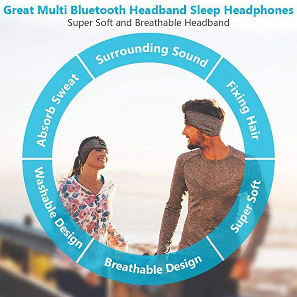 Elastic Headband Earphones Bluetooth for Sports Sleeping Eye Mask