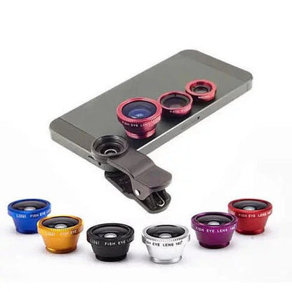 3-In-1 Universal Clip on Smartphone Camera Lens - 6 Colors