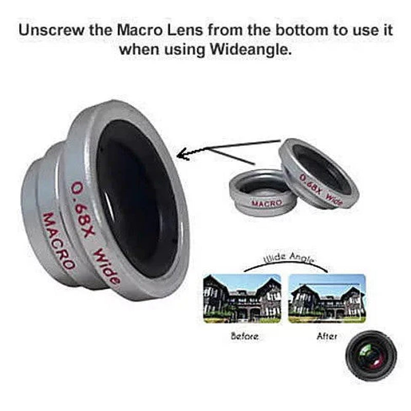 3-In-1 Universal Clip on Smartphone Camera Lens - 6 Colors