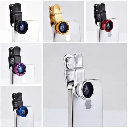 3-In-1 Universal Clip on Smartphone Camera Lens - 6 Colors